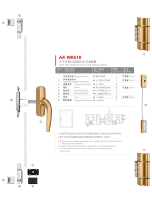 歐標C槽外平開窗(U型插坑式)系列