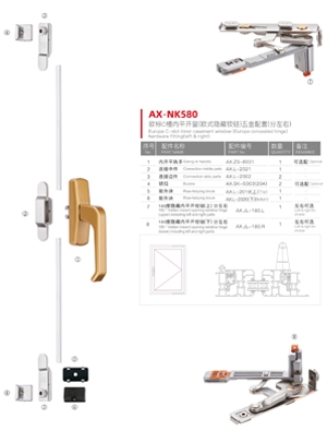 歐標(biāo)C槽內(nèi)平開窗(歐式隱藏較鏈)系列